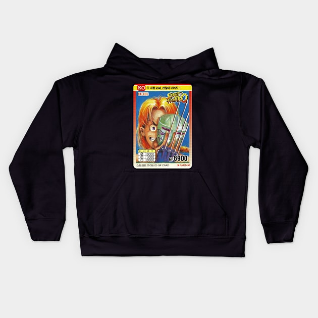 Vega (Balrog) Korean Trading Card - Street Fighter Kids Hoodie by retroworldkorea